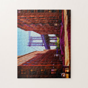 Puzzle Vers le bas sous le passage supérieur de pont de