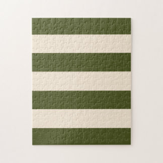 Puzzle Vert armée et rayures blanches antiques