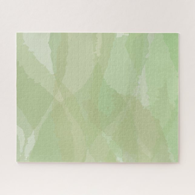 Puzzle Vert, cool, aquarelle tendance motif abstrait (Horizontal)
