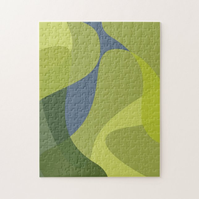 Puzzle Vert, cool, tendance, formes ondulées modernes (Vertical)