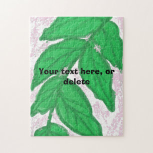 Puzzle vert Feuille rose
