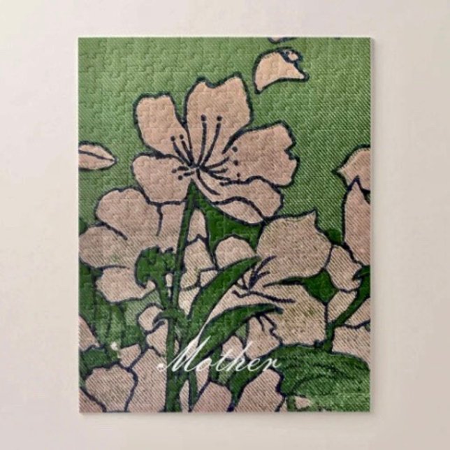 Puzzle Vert fleur rose (Créateur téléchargé)