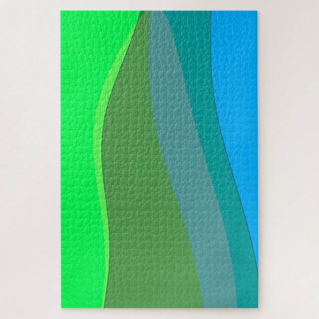 Puzzle Vert super Et Bleu Art Abstrait 305 (Vertical)