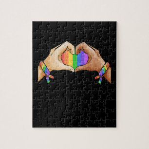 Puzzle Vêtements gay pride LGBT Arc-en-ciel Coeur Unicor