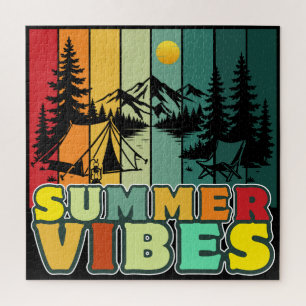 Puzzle vibes d'été nature camping vacances aventure