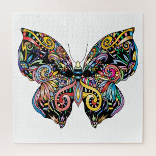 Puzzle Vibrant color butterfly drawing