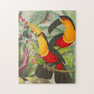 Puzzle Vibrant Tropical Toucan Birds Art Exotic Jungle