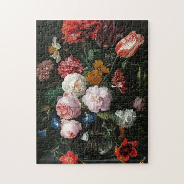 Puzzle Vie morte avec fleurs | Jan Davidsz de Heem (Vertical)