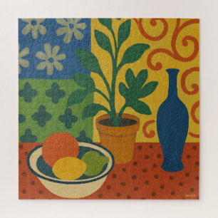 Puzzle Vie morte moderniste avec peinture sur fruits