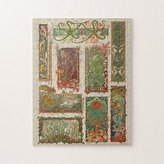 Puzzle Vie sous-marine, hippocampe Art nouveau (Vertical)