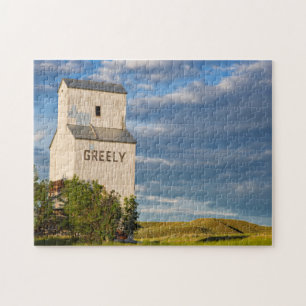 Puzzle Vieil élévateur à grains dans Virgelle, Montana,