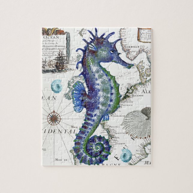 Puzzle Vieille carte d'hippocampe (Vertical)