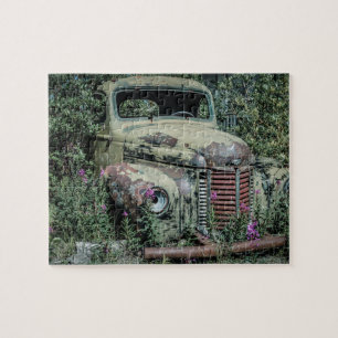 Puzzle Vieille voiture rouillée de chute