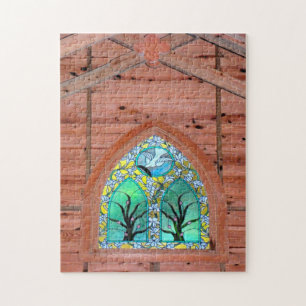 Puzzle Vielle fenêtre de l'église en bois