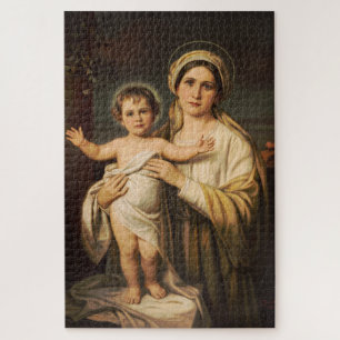 Puzzle Vierge Marie tenant l'enfant Jésus