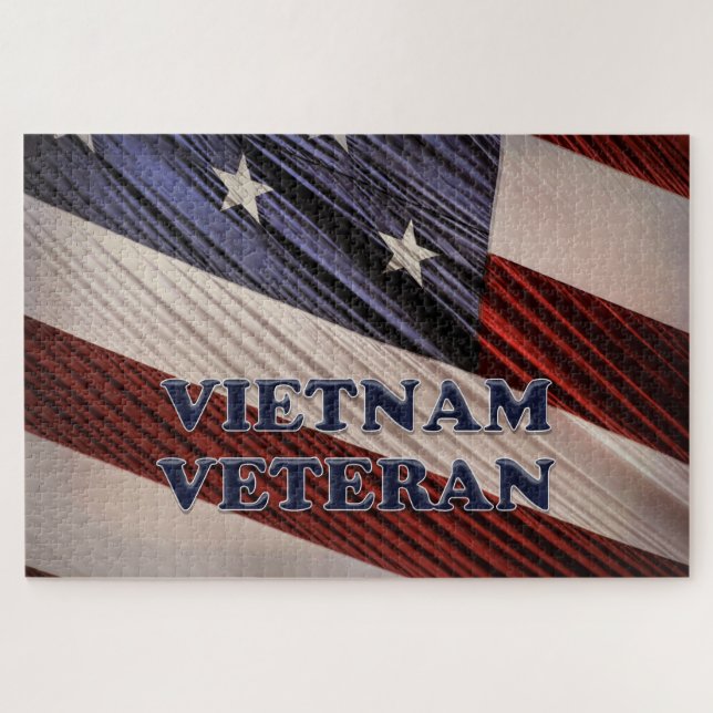 Puzzle Vietnam : Un vétéran du drapeau patriotique améric (Horizontal)