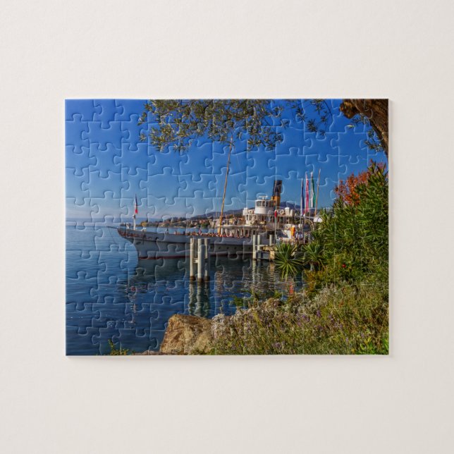 Puzzle Vieux bateau à vapeur sur le lac de Genève, Montre (Horizontal)
