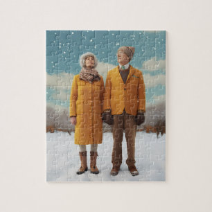 Puzzle Vieux Couple Dans La Neige