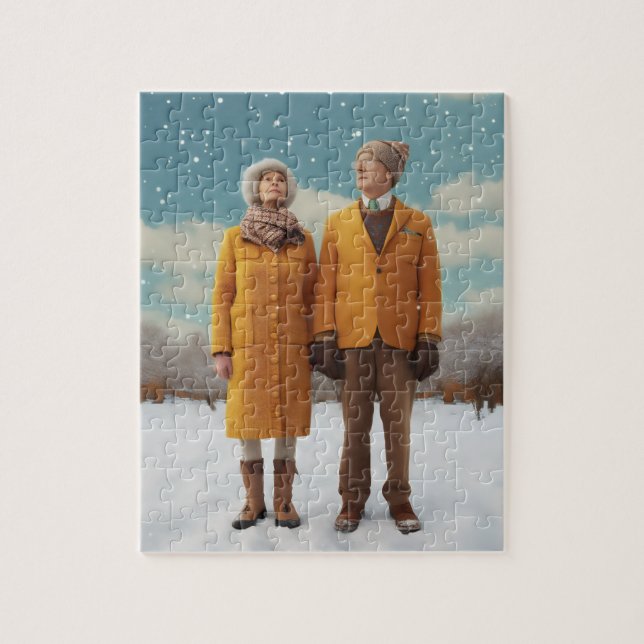 Puzzle Vieux Couple Dans La Neige (Vertical)