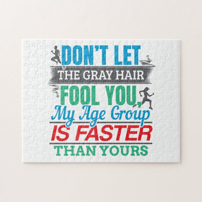 Puzzle Vieux coureur amusant - Groupe d'âge plus rapide (Horizontal)