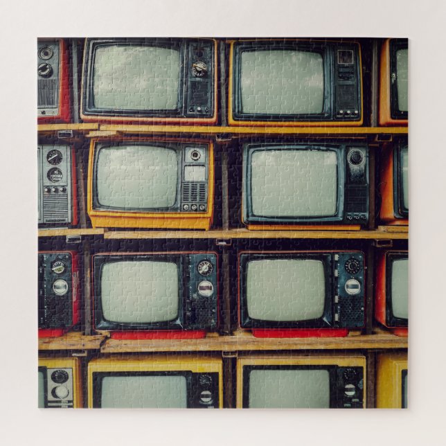Puzzle Vieux écran noir de télévision rétro (Vertical)