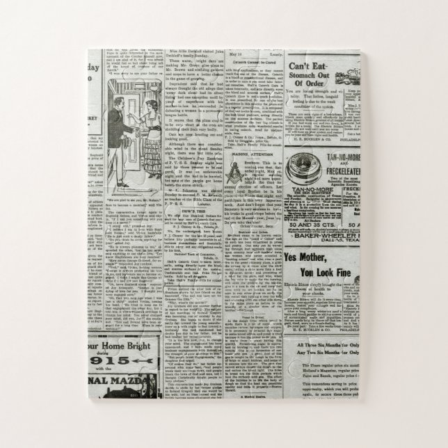 Puzzle Vieux Newspapers-16 antique vintage (Vertical)