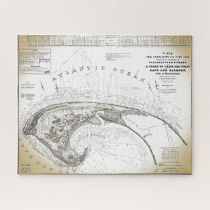 Puzzle Vieux Provincetown Vintage Cap Carte de la morue J