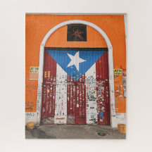 Vieux San Juan Portoricain Drapeau de rue Porte d'
