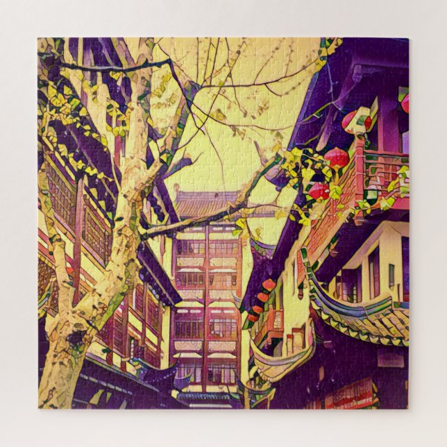 Puzzle Vieux Shanghai voyage millésime Yu Yuan Garden (Vertical)