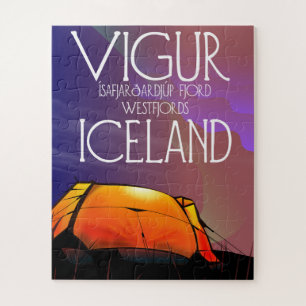 Puzzle Vigur Ísafjarðardjúp fjord dans les Westfjords en 