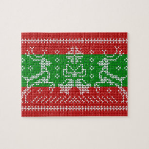 Puzzle Vilain chandail cloches Xmas rennes crochet