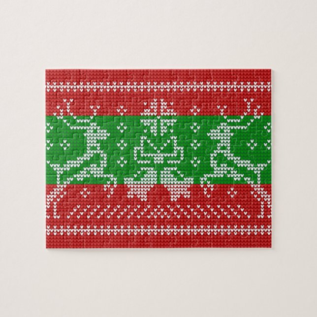 Puzzle Vilain chandail cloches Xmas rennes crochet (Horizontal)