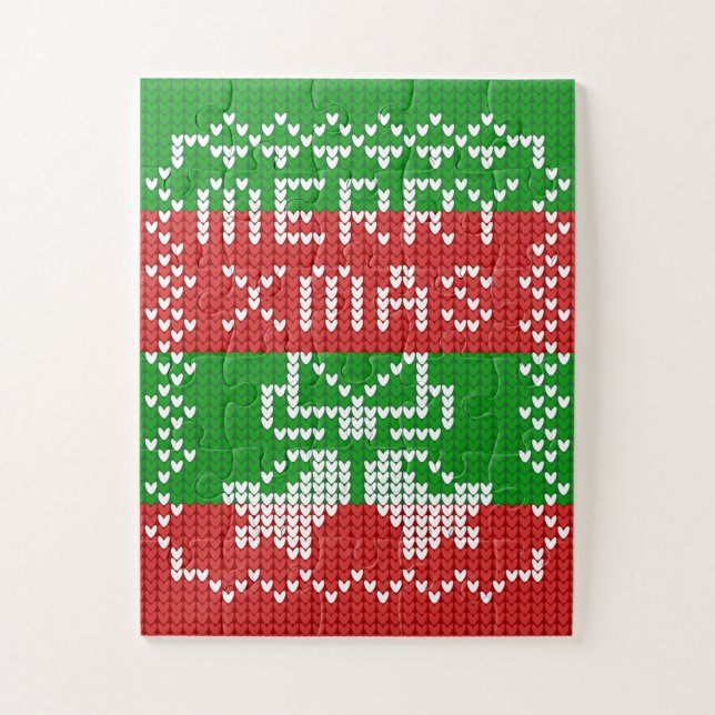 Puzzle Vilain pull motif sonnettes Joyeux fils Xmas (Vertical)