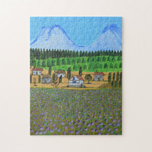 Puzzle Village avec les montagnes Tatra en arrière-plan