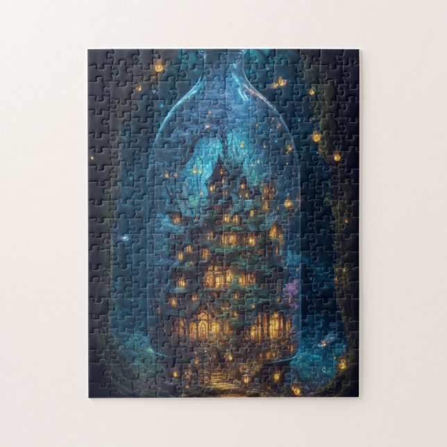 Puzzle Village de lucioles | ART NUMÉRIQUE IMAGINAIRE (Vertical)