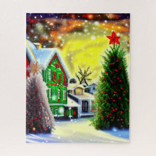 Puzzle Village de Noël d'hiver