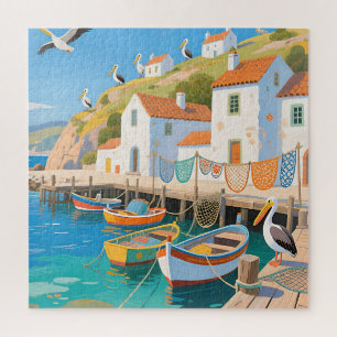 Puzzle Village de pêcheurs côtiers Pélicans