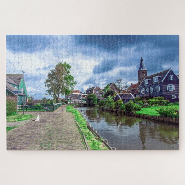 Puzzle Village de pêcheurs traditionnel Marken, Pays-Bas (Horizontal)