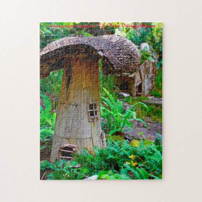 Puzzle Village des Fées de l'Arkansas. voeux de Noël (Vertical)