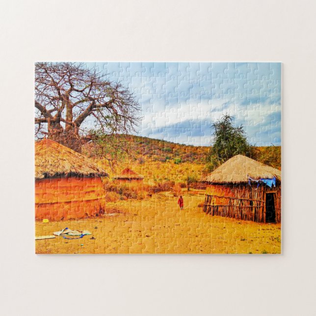 Puzzle Village du Massaï Tanzanie (Horizontal)