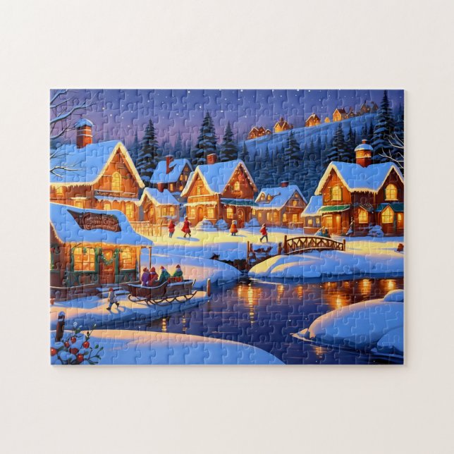Puzzle Village envoûtant couvert de neige Wonderland hive (Horizontal)