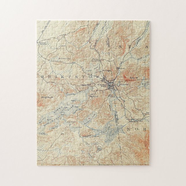 Puzzle Village et zone du lac Saranac à Adirondacks (Vertical)