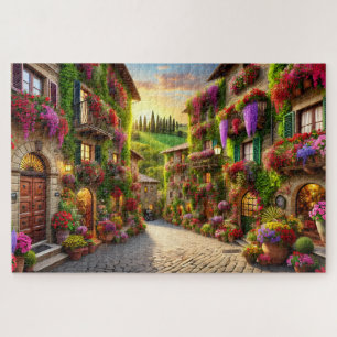 Puzzle Village toscan Italie Après-midi Promenade en pavé