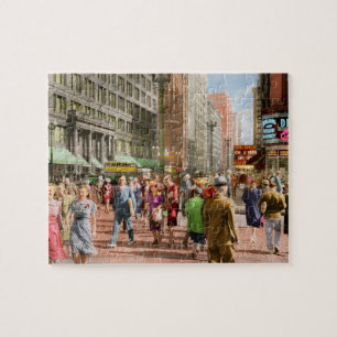 Puzzle Ville - Chicago - Foules de magasins 1940