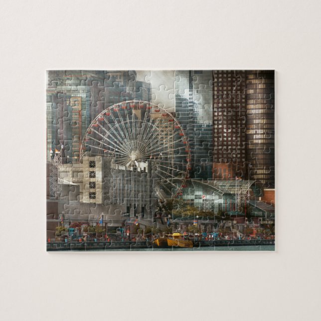Puzzle Ville - Chicago, IL - Pression des quais (Horizontal)