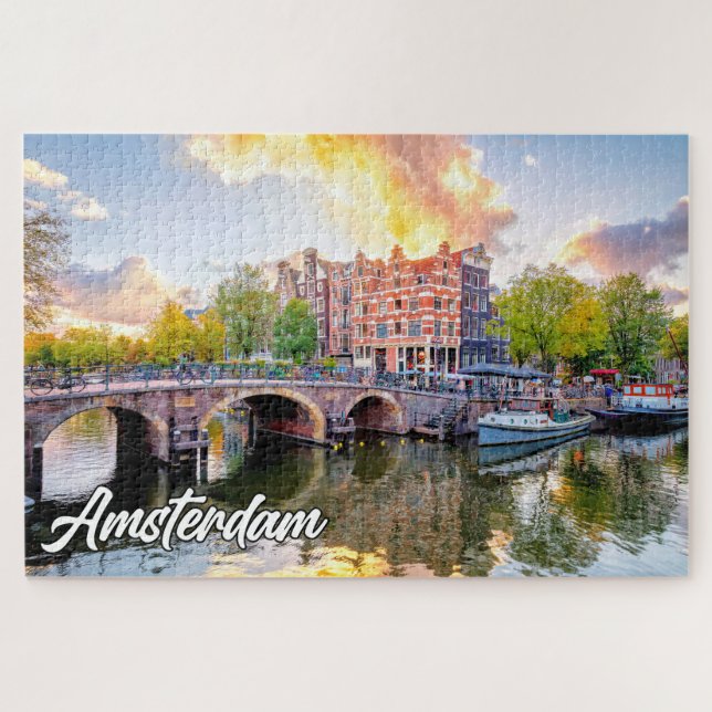 Puzzle Ville D'Amsterdam, Pays-Bas (Horizontal)