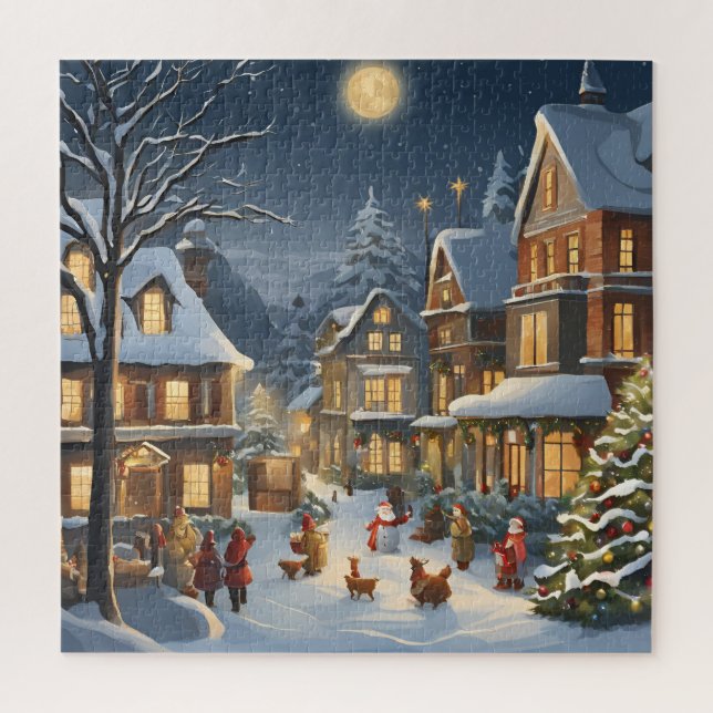 Puzzle Ville de Noël enneigée (Vertical)