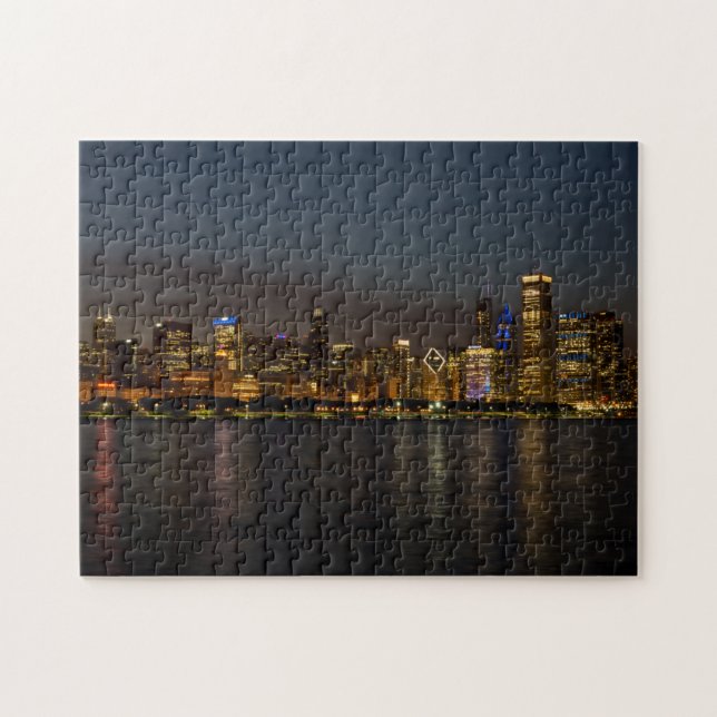 Puzzle Ville de nuit de Chicago (Horizontal)