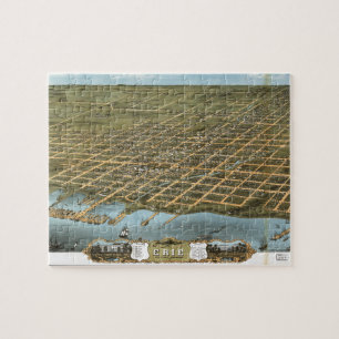 Puzzle Ville de vue d'oeil d'oiseau d'Erie Pennsylvanie