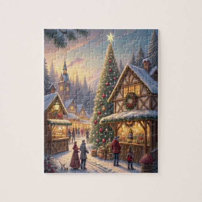 Puzzle Ville enchantée de Noël : Une merveille hivernale (Vertical)